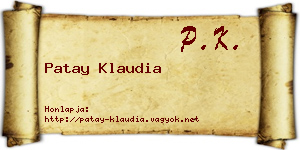 Patay Klaudia névjegykártya
