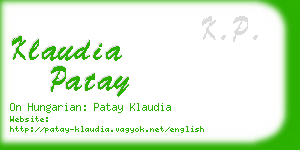 klaudia patay business card
